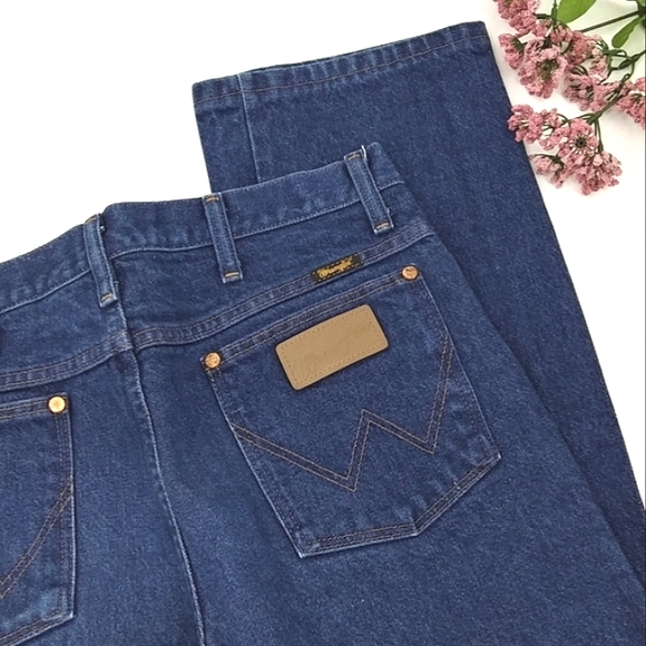 VINTAGE WRANGLER High Rise Dark Wash Western Style Blue Jeans 31 x 29 - Picture 3 of 10